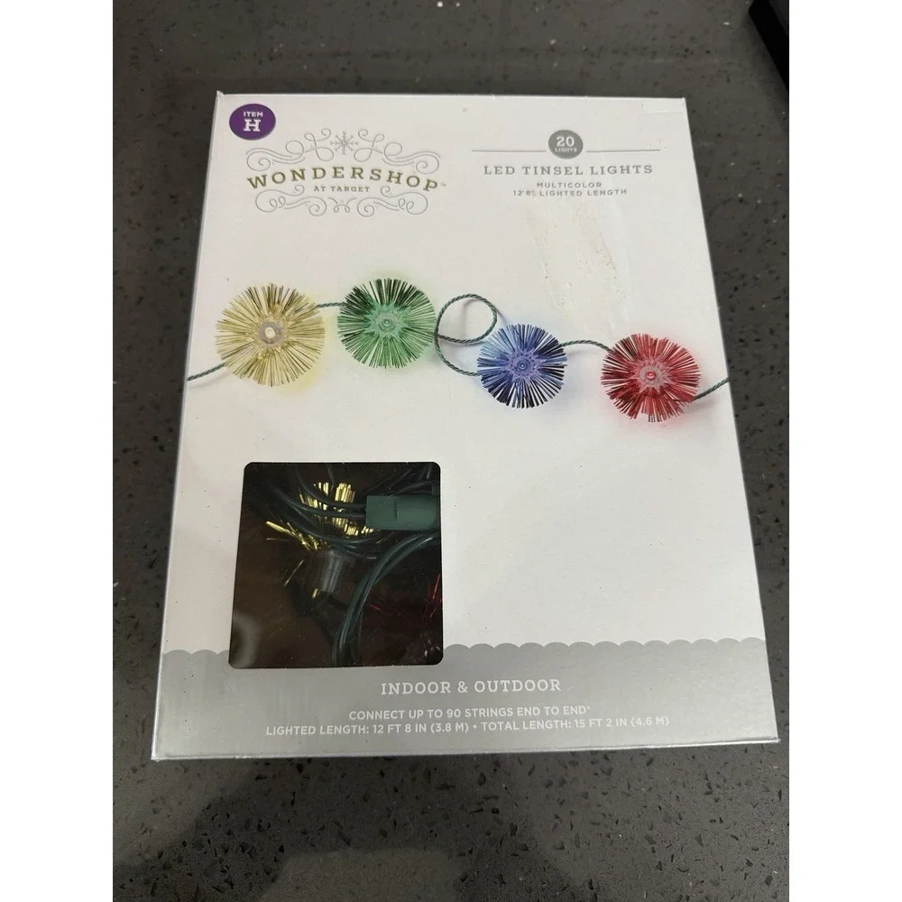 20ct Christmas Tinsel Lights Multi-Colored with Green‎ Wire - Wondershop